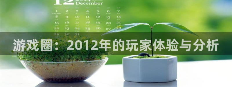 高德娱乐网址官网：游戏圈：2012年的玩家体验与分析